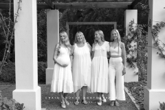 Black and white family portrait of the Van Der Hoven family together at Vergelegen Wine Estate CFP1023-1M